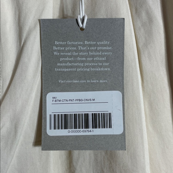 Everlane Cream Trousers with Belt the paper bag organic cotton pants medium - Picture 5 of 13